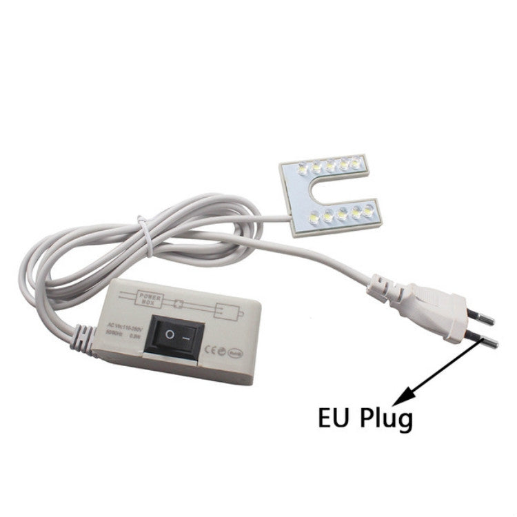 Lampada a LED per macchina da cucire Lampada a risparmio energetico a forma di U con magnete luminoso, EU Plug, US Plug