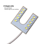 Lampada a LED per macchina da cucire Lampada a risparmio energetico a forma di U con magnete luminoso, EU Plug, US Plug