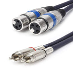 Cavo bilanciato audio 2RCA femmina 2XLR maschio 1-20 metri