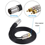 Cavo audio XLR maschio a 2 RCA maschio lunghezza variabile