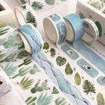 Set di 8 rotoli/scatola di nastri di carta per manuali di base, set di materiali per piccoli nastri decorativi fai-da-te per ragazze fresche, adesivi per conti a mano antichi, (Life, Green, Blue Rhythm, Dream Love, Fruity Time, Dreamland