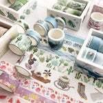 Set di 8 rotoli/scatola di nastri di carta per manuali di base, set di materiali per piccoli nastri decorativi fai-da-te per ragazze fresche, adesivi per conti a mano antichi, (Life, Green, Blue Rhythm, Dream Love, Fruity Time, Dreamland