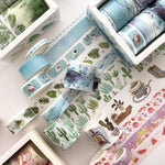 Set di 8 rotoli/scatola di nastri di carta per manuali di base, set di materiali per piccoli nastri decorativi fai-da-te per ragazze fresche, adesivi per conti a mano antichi, (Life, Green, Blue Rhythm, Dream Love, Fruity Time, Dreamland