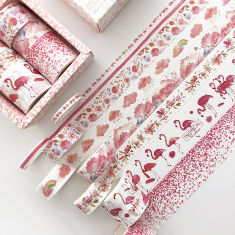 Set di 8 rotoli/scatola di nastri di carta per manuali di base, set di materiali per piccoli nastri decorativi fai-da-te per ragazze fresche, adesivi per conti a mano antichi, (Life, Green, Blue Rhythm, Dream Love, Fruity Time, Dreamland