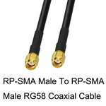 Cavo adattatore coassiale RP-SMA maschio a RP-SMA maschio RG58, RP-SMA Male To RP-SMA Male 0.5m, RP-SMA Male To RP-SMA Male 1m, RP-SMA Male To RP-SMA Male 1.5m, RP-SMA Male To RP-SMA Male 3m, RP-SMA Male To RP-SMA Male 5m, RP-SMA Male To RP-SMA Male 10m