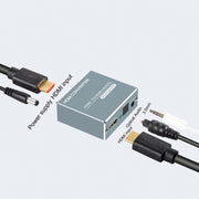 FJGEAR FJ-HDV01 Separatore audio in fibra HDMI HD 4K 30HZ, FJ-HDV01 US Plug, FJ-HDV01 EU Plug