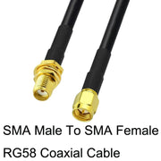 Cavo adattatore coassiale SMA maschio a SMA femmina RG58, SMA Male To SMA Female 0.5m, SMA Male To SMA Female 1m, SMA Male To SMA Female 1.5m, SMA Male To SMA Female 3m, SMA Male To SMA Female 5m, SMA Male To SMA Female 10m