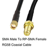 Cavo adattatore coassiale SMA maschio a RP-SMA femmina RG58, SMA Male To RP-SMA Female 0.5m, SMA Male To RP-SMA Female 1m, SMA Male To RP-SMA Female 1.5m, SMA Male To RP-SMA Female 3m, SMA Male To RP-SMA Female 5m, SMA Male To RP-SMA Female 10m