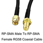 Cavo adattatore coassiale RP-SMA maschio a RP-SMA femmina RG58, RP-SMA Male To RP-SMA Female 0.5m, RP-SMA Male To RP-SMA Female 1m, RP-SMA Male To RP-SMA Female 1.5m, RP-SMA Male To RP-SMA Female 3m, RP-SMA Male To RP-SMA Female 5m                     ...
