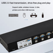 Switch KVM USB 8 ingressi 1 uscita FJGEAR FJ-810UK con switch desktop, FJ-810UK EU Plug, FJ-810UK US Plug