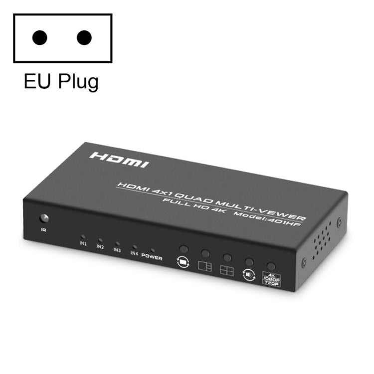 Lo splitter HDMI 4K FJGEAR FJ-401HF 4 In 1 Out supporta la segmentazione di quattro schermi, FJ-401HF EU Plug, FJ-401HF US Plug