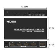 Lo splitter HDMI 4K FJGEAR FJ-401HF 4 In 1 Out supporta la segmentazione di quattro schermi, FJ-401HF EU Plug, FJ-401HF US Plug