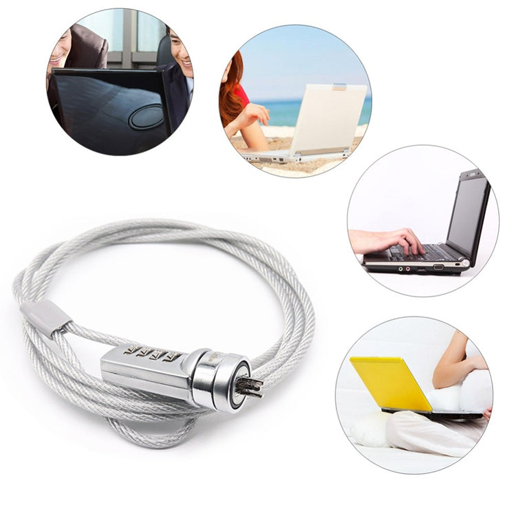 Blocco password antifurto universale per notebook con blocco computer a quattro cifre, Diameter 3.5 mm Length 1.2 m, Diameter 3.5 mm Length 1.5 m, Diameter 3.5 mm Length 1.8 m