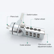 Blocco password antifurto universale per notebook con blocco computer a quattro cifre, Diameter 3.5 mm Length 1.2 m, Diameter 3.5 mm Length 1.5 m, Diameter 3.5 mm Length 1.8 m