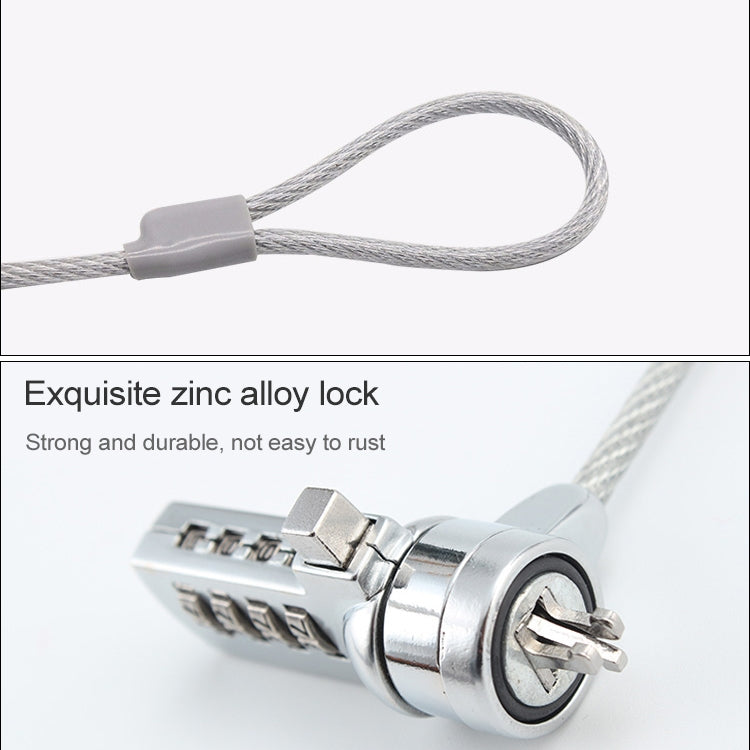 Blocco password antifurto universale per notebook con blocco computer a quattro cifre, Diameter 3.5 mm Length 1.2 m, Diameter 3.5 mm Length 1.5 m, Diameter 3.5 mm Length 1.8 m
