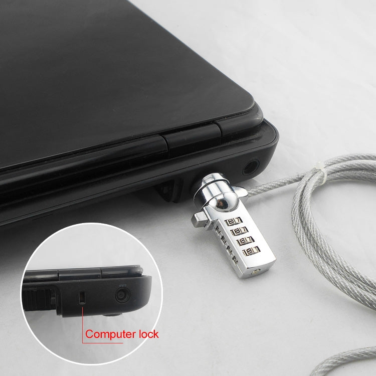 Blocco password antifurto universale per notebook con blocco computer a quattro cifre, Diameter 3.5 mm Length 1.2 m, Diameter 3.5 mm Length 1.5 m, Diameter 3.5 mm Length 1.8 m