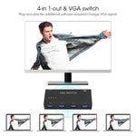 Switcher VGA con quattro ingressi e un'uscita Convertitore video VGA per computer