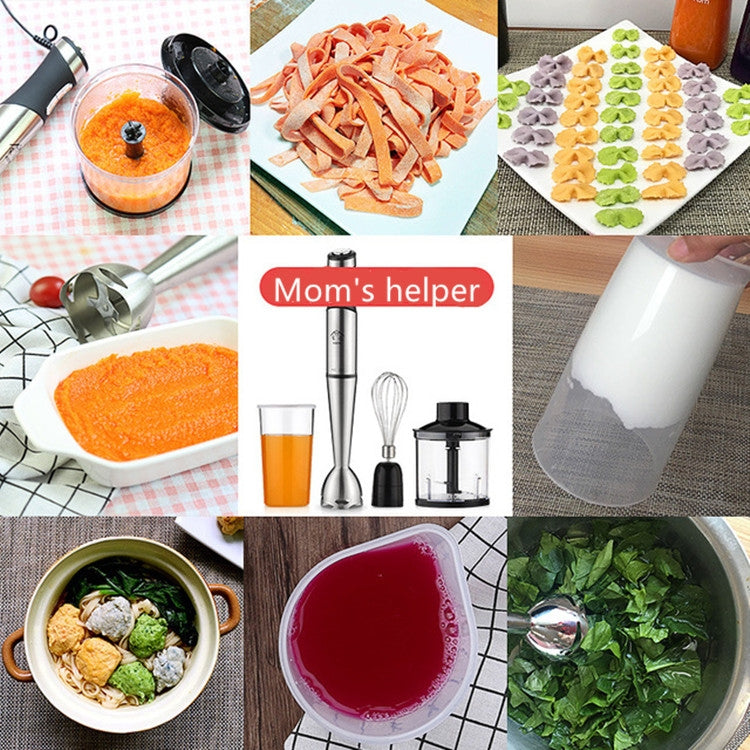 Robot da cucina multifunzionale Frullatore portatile Bastone magico staccabile Bastone da cucina in acciaio inossidabile a velocità variabile a 5 velocità, spina CN, Handheld Blender
