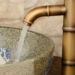 Rubinetto in rame per lavabo a cascata in bambù con acqua calda e fredda antica retrò, Breaking 2 Knots, Breaking 3 Knots, Early 2 Knots, Early 3 Knots, Elbow 2 Knots, Elbow 3 Knots