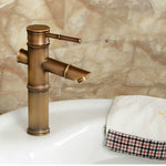 Rubinetto in rame per lavabo a cascata in bambù con acqua calda e fredda antica retrò, Breaking 2 Knots, Breaking 3 Knots, Early 2 Knots, Early 3 Knots, Elbow 2 Knots, Elbow 3 Knots