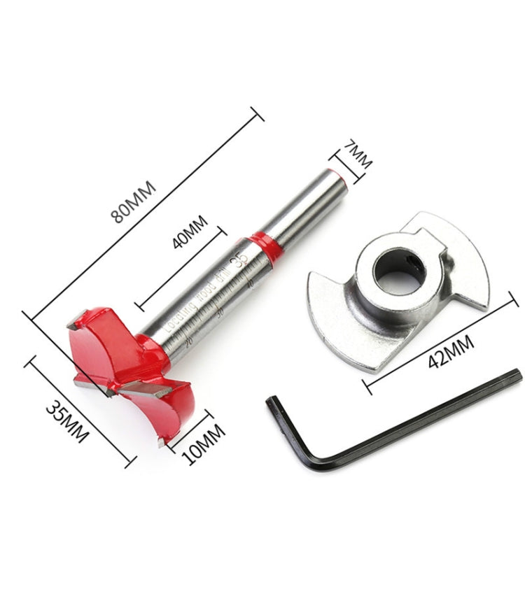 Alesatore speciale per cerniera per trapano ad ala piatta con punta per lavorazione del legno da 35 mm, Woodworking Bit