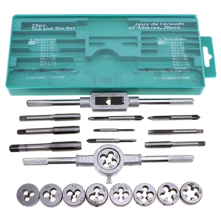 Modello di matrice a mano Set di matrici per maschiatura Maschiatura manuale Foro per filettatura, 20 In 1, 40 In 1