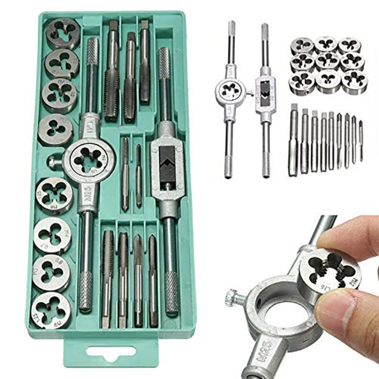 Modello di matrice a mano Set di matrici per maschiatura Maschiatura manuale Foro per filettatura, 20 In 1, 40 In 1