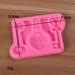 2 pezzi di cibo amore serratura chiave fondente stampo in silicone fai da te strumento di decorazione della torta, Food Love Lock Key Shape