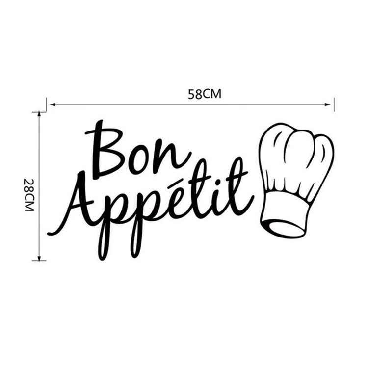 Decorazione della cucina Adesivi da cucina Adesivi da parete Bon Appetit Sfondi in vinile fai da te, Kitchen Decoration