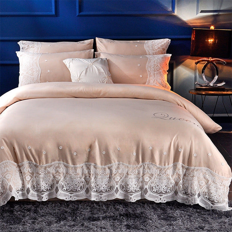 Lenzuola in seta a quattro pezzi Lenzuolo matrimoniale Copripiumino per dormire nudo Biancheria da letto in seta di ghiaccio, 1.5M Bed, 1.8M Bed, 2.0M Bed