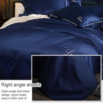 Lenzuola in seta a quattro pezzi Lenzuolo matrimoniale Copripiumino per dormire nudo Biancheria da letto in seta di ghiaccio, 1.5M Bed, 1.8M Bed, 2.0M Bed
