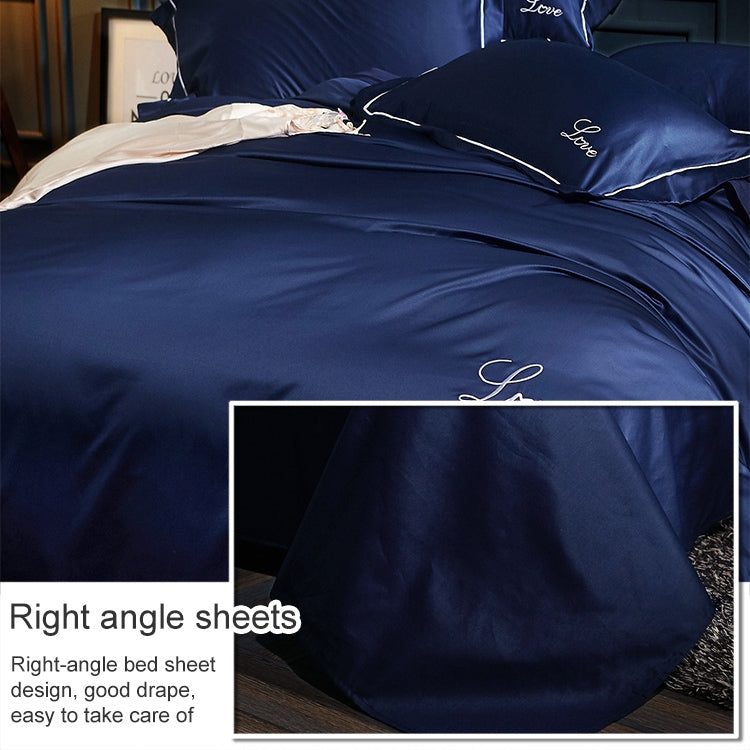 Lenzuola in seta a quattro pezzi Lenzuolo matrimoniale Copripiumino per dormire nudo Biancheria da letto in seta di ghiaccio, 1.5M Bed, 1.8M Bed, 2.0M Bed