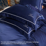 Lenzuola in seta a quattro pezzi Lenzuolo matrimoniale Copripiumino per dormire nudo Biancheria da letto in seta di ghiaccio, 1.5M Bed, 1.8M Bed, 2.0M Bed