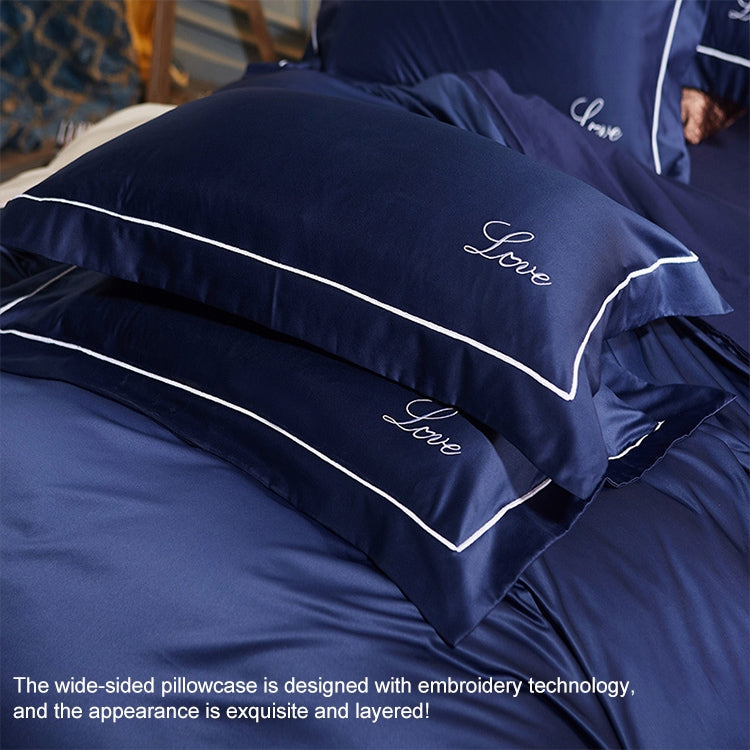 Lenzuola in seta a quattro pezzi Lenzuolo matrimoniale Copripiumino per dormire nudo Biancheria da letto in seta di ghiaccio, 1.5M Bed, 1.8M Bed, 2.0M Bed