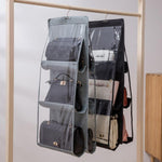 Organizer per borsetta pieghevole con 6 tasche e 3 strati, Black, Gray
