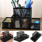 Portaoggetti da scrivania Organizzatore Portapenne in stile rete metallica Scatola portaoggetti Organizzazione per la casa, Dimensioni: 15,5x10,2x10 cm, Desk Holder
