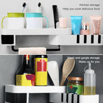 2 accessori per il bagno, mensola per doccia, treppiede rotante senza soluzione di continuità, rack di stoccaggio, treppiede da cucina