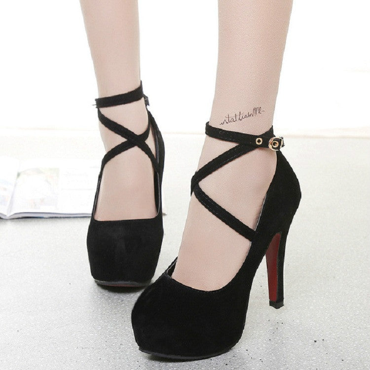 Scarpe da donna Tacchi alti a spillo con punta tonda, 34, 35, 36, 37, 38, 39, 40, 41