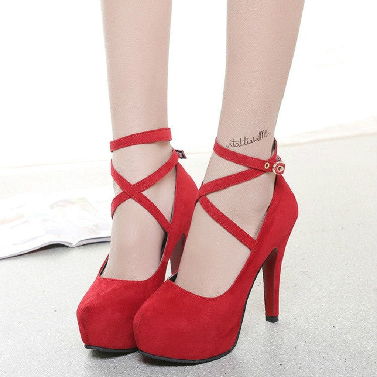 Scarpe da donna Tacchi alti a spillo con punta tonda, 34, 35, 36, 37, 38, 39, 40, 41