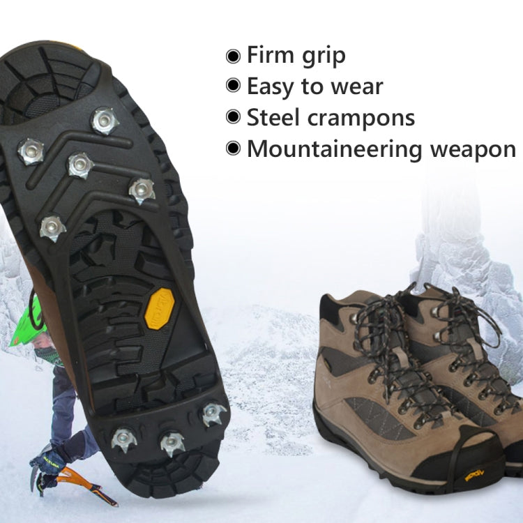Copriscarpe antiscivolo per esterni con artiglio di ghiaccio a 8 denti per terreno innevato e ghiacciato, M（35-40 Yards）, L（41-45 Yards）