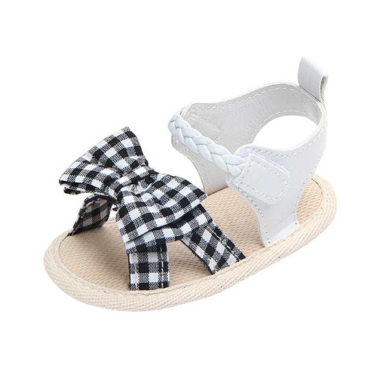 Scarpe estive antiscivolo per bambina con fiocco scozzese