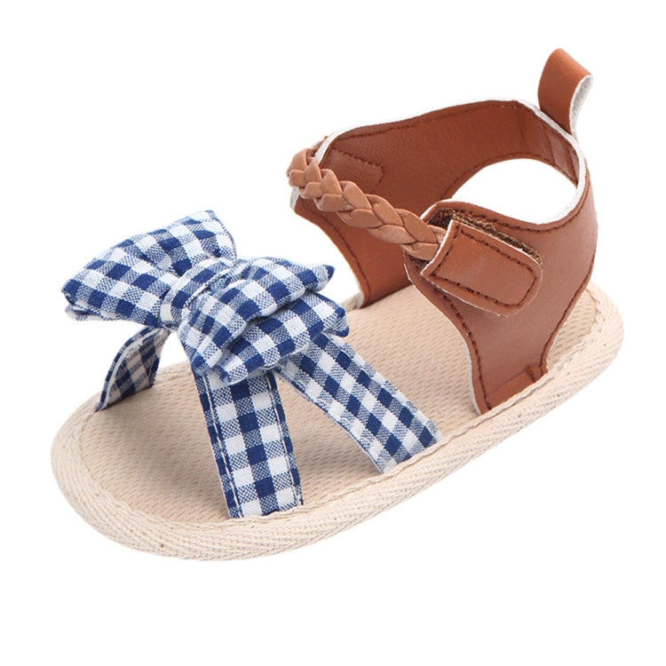 Scarpe estive antiscivolo per bambina con fiocco scozzese
