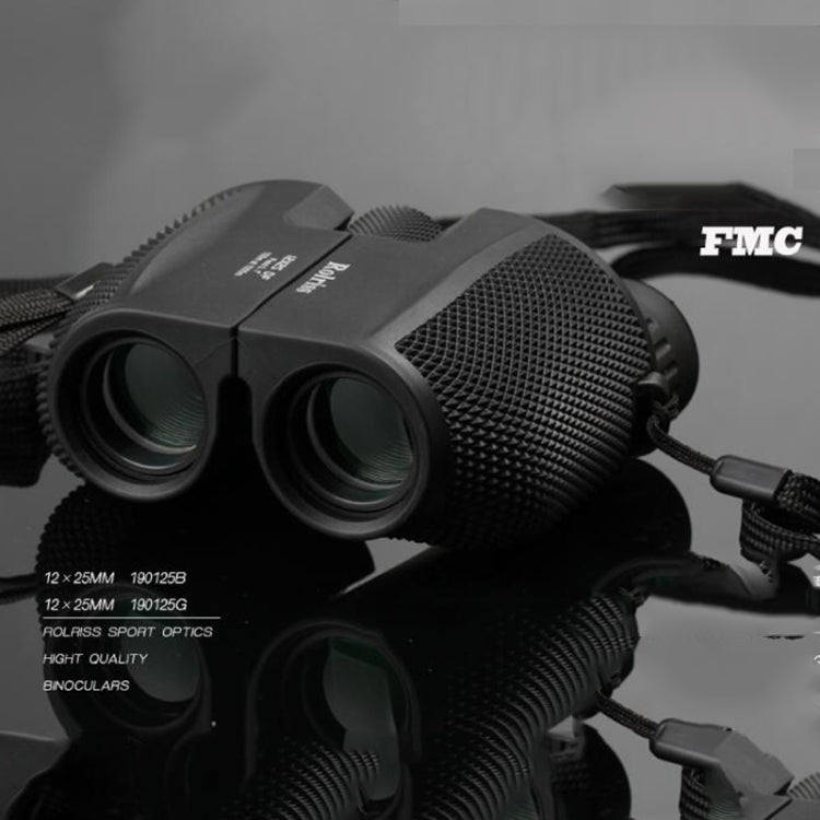 ROLISS 10X25 Telescopio binoculare ad alta potenza portatile impermeabile per sport all'aria aperta, 10X25