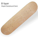 Skateboard a quattro ruote Tavola ruvida con superficie per skateboard a doppio rilievo in acero a 8 strati, 31 x 8 inch