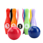 Cartone animato in legno Bowling digitale Bambini Educativi Giocattoli interattivi genitore-figlio Giocattoli sportivi all'aria aperta