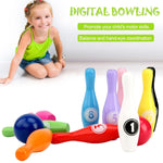Cartone animato in legno Bowling digitale Bambini Educativi Giocattoli interattivi genitore-figlio Giocattoli sportivi all'aria aperta
