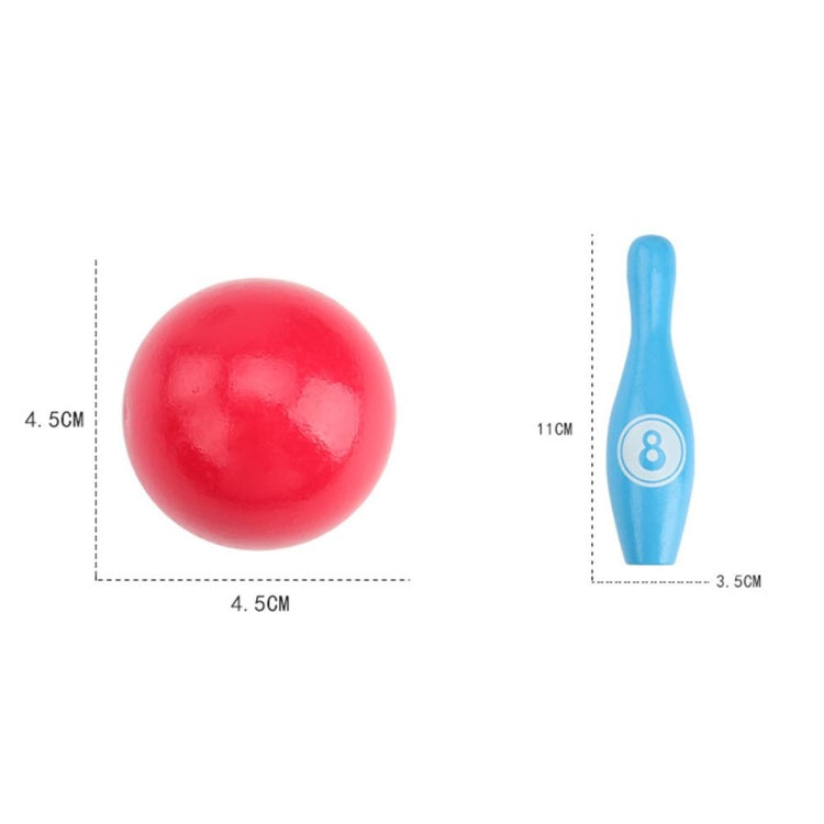 Cartone animato in legno Bowling digitale Bambini Educativi Giocattoli interattivi genitore-figlio Giocattoli sportivi all'aria aperta