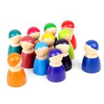 Giocattoli blocchi in legno educativi arcobaleno 12 pezzi