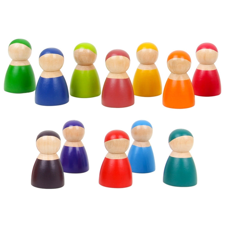 Giocattoli blocchi in legno educativi arcobaleno 12 pezzi