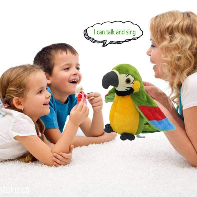 Pappagalli di peluche che registrano pappagalli parlanti torceranno le ali del ventaglio, giocattoli per bambini, Height 18cm